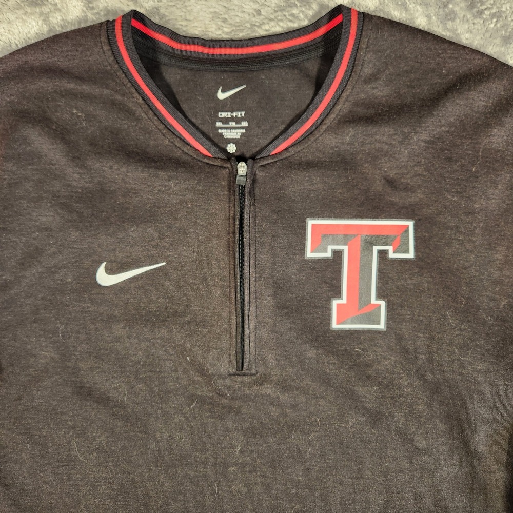 Texas Tech Nike Quarter-Zip Mens XXL Black Red NCAA Football FJ9549-013 EUC - Picture 2 of 10